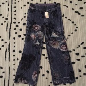 Johnny Was  Midnight rose velvet wide leg pant